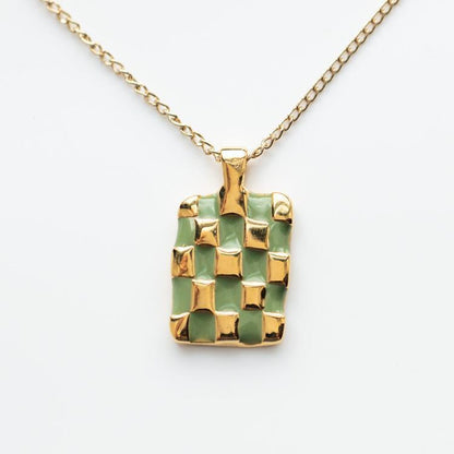 Square Pendant Cold Wind Dripping Sweater Chain