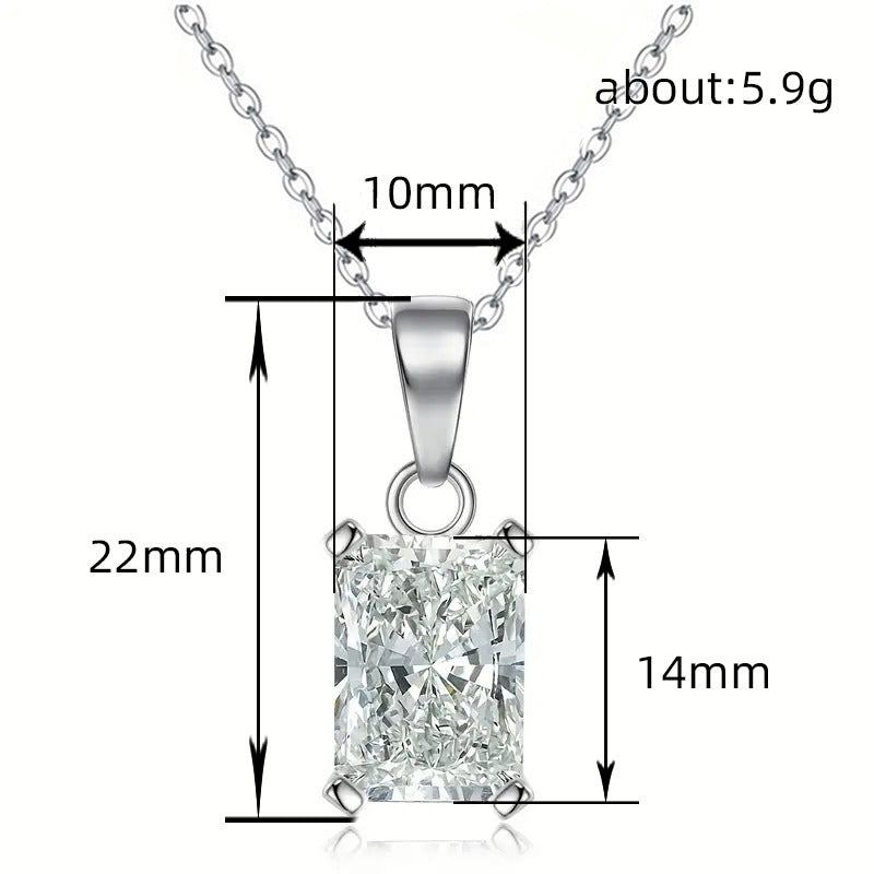 Women's Square Diamond Necklace Creative Pendant