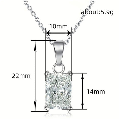 Women's Square Diamond Necklace Creative Pendant