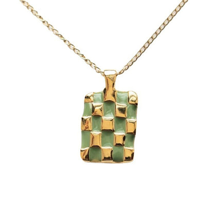 Square Pendant Cold Wind Dripping Sweater Chain