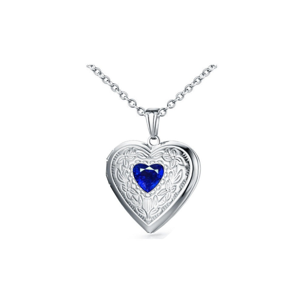 12th Birthday Zircon Stainless Steel Necklace