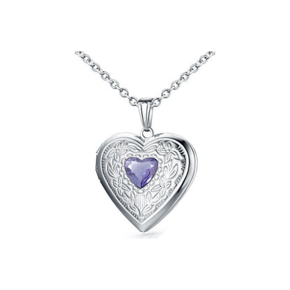 12th Birthday Zircon Stainless Steel Necklace