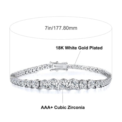 Gradient Size Tennis Zircon Bracelet