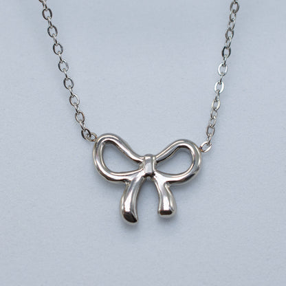 Simple Cute Bow Color-preserving Clavicle Pendant Necklace