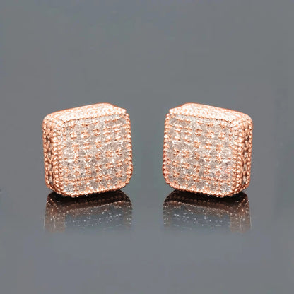 Simple Full-jeweled Stud Earrings Women's Fashion