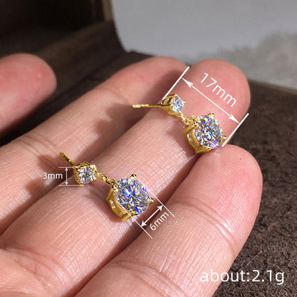 Simple Geometric Zircon Earrings For Women