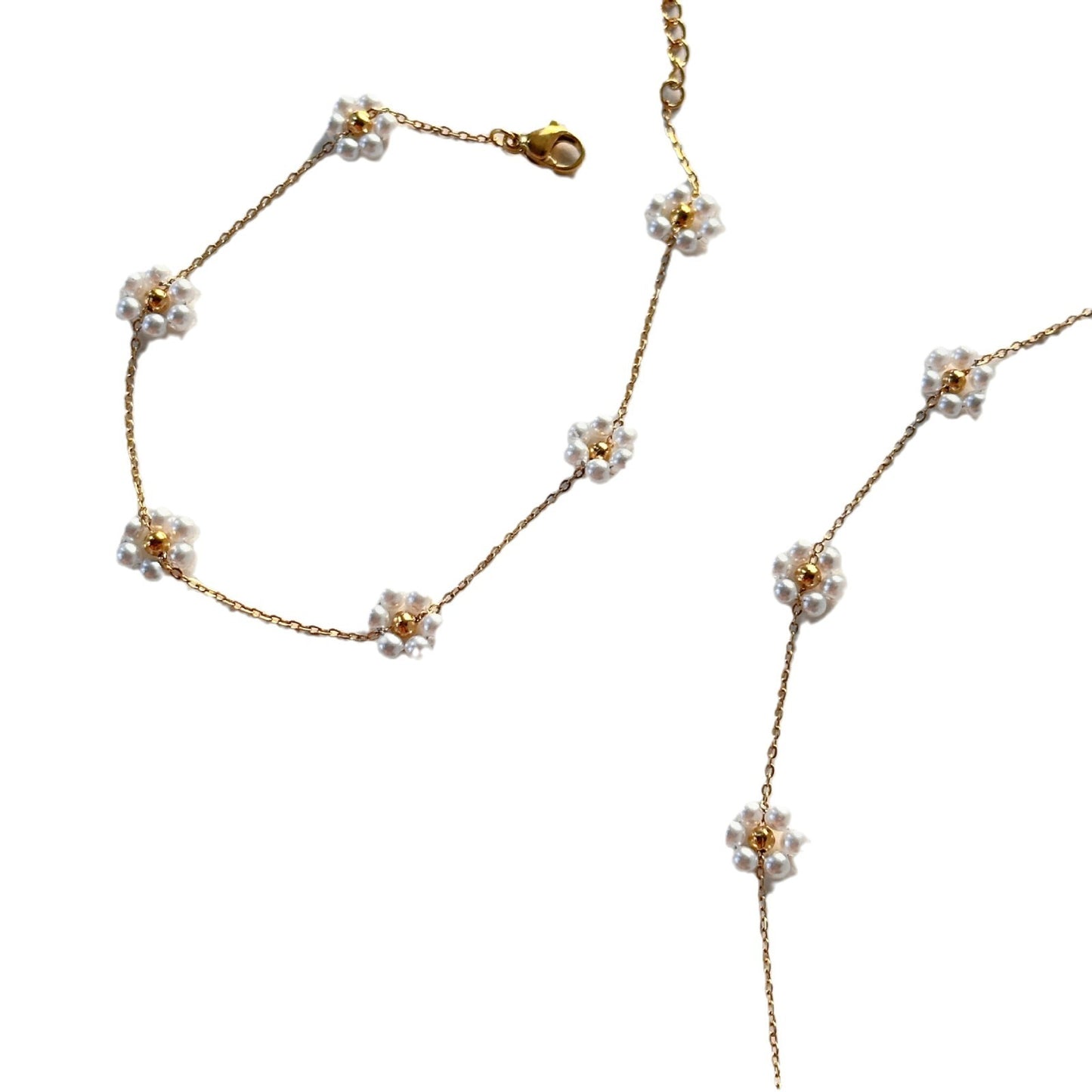 Pearl Small Flower Necklace Fashion Titanium Steel