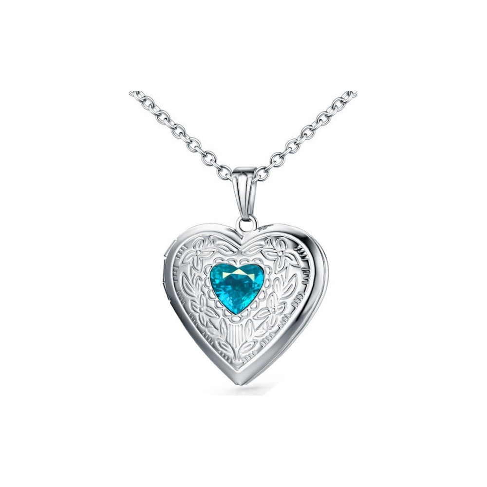 12th Birthday Zircon Stainless Steel Necklace