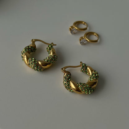 Real Gold Plated Color Retaining Pendant Earrings