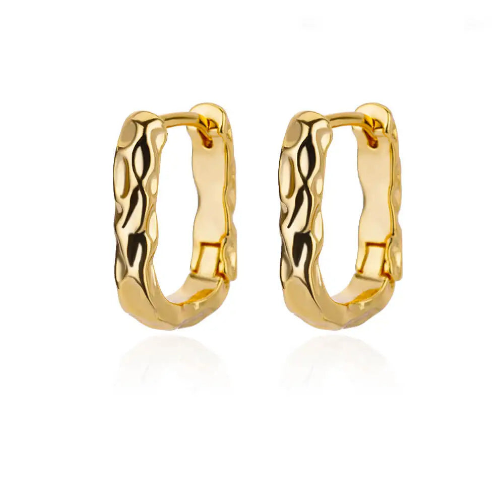 French Exquisite Elegant Square Pleated Ear Ring Geometric Sweet Cool Style Earrings