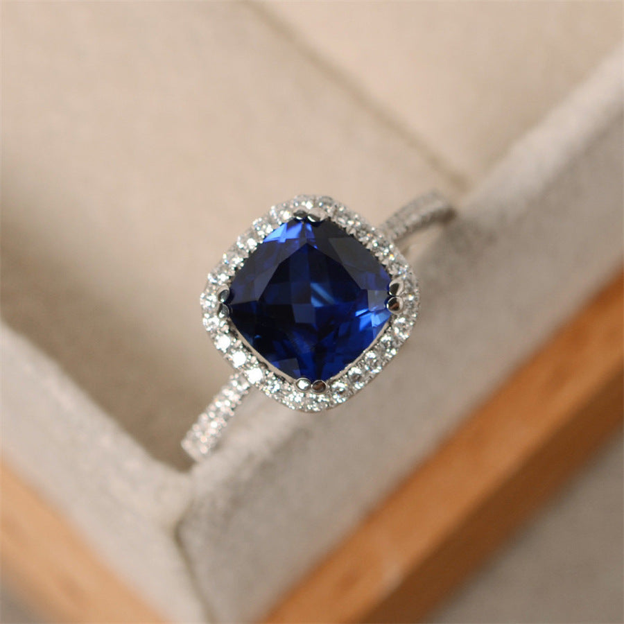 Women's Ring Sapphire Marriage Engagement Ring