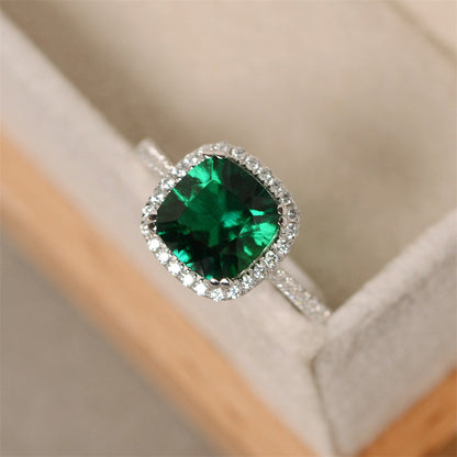 Women's Ring Emerald Marriage Engagement Ring