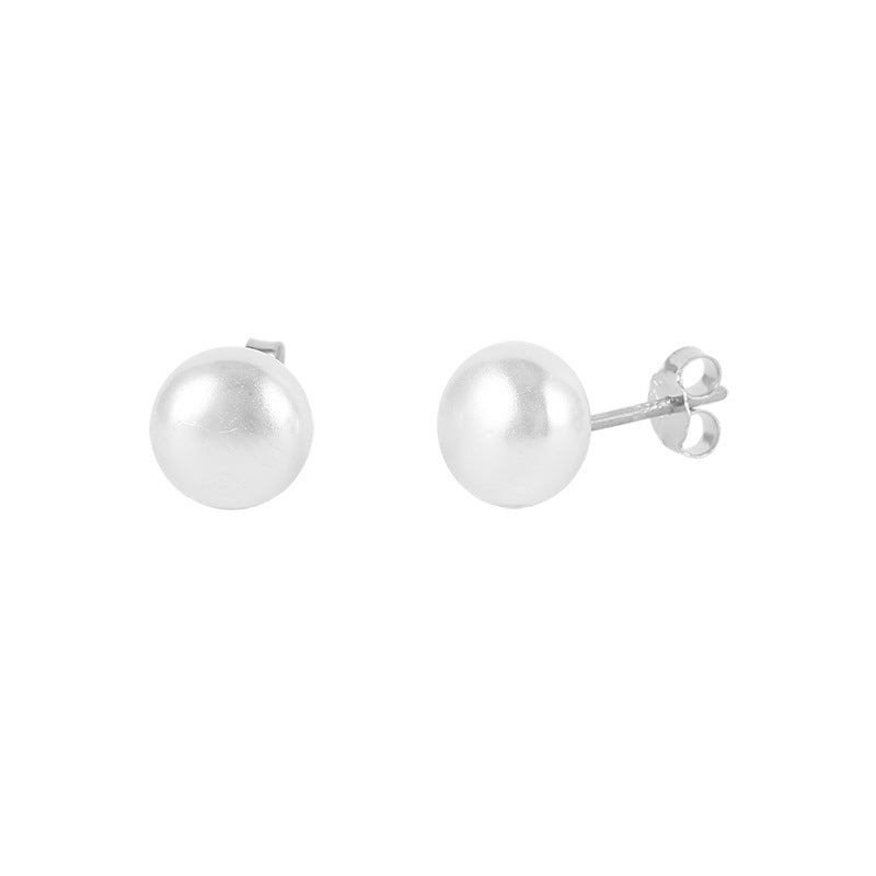 S925 Sterling Silver Baroque Pearl Stud Earrings Fashion Trendy Unique