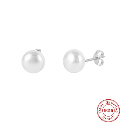 S925 Sterling Silver Baroque Pearl Stud Earrings Fashion Trendy Unique