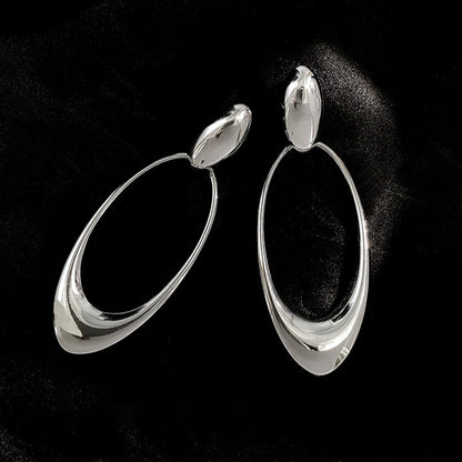 Silver Needle Round Ring Oval Face Slim Earrings Women's 2025 New Trendy Korean Version Heavy Work Ear Studs