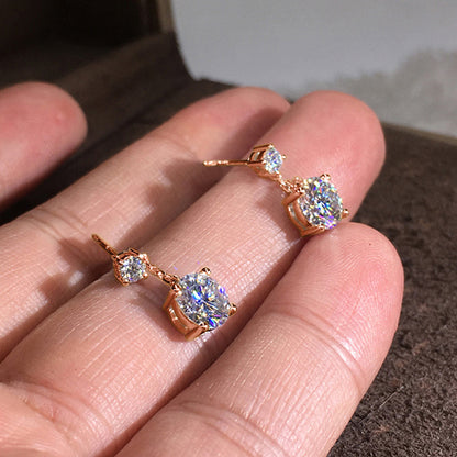 Simple Geometric Zircon Earrings For Women