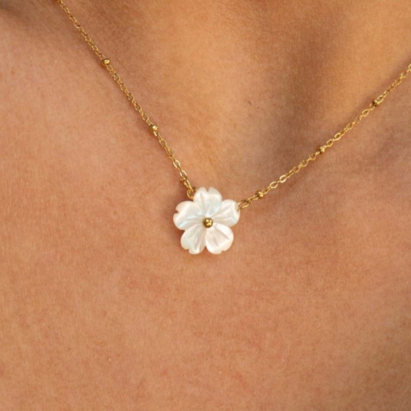 Peach Blossom Beautiful Flower Necklace