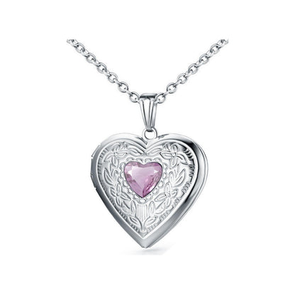 12th Birthday Zircon Stainless Steel Necklace