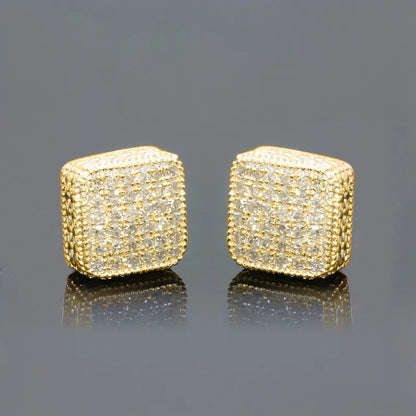 Simple Full-jeweled Stud Earrings Women's Fashion