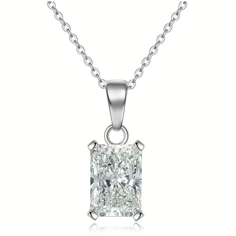 Women's Square Diamond Necklace Creative Pendant