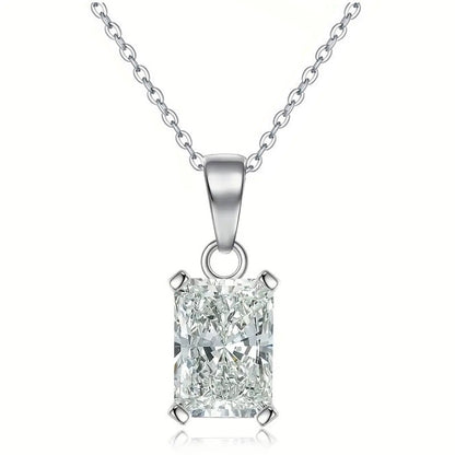 Women's Square Diamond Necklace Creative Pendant