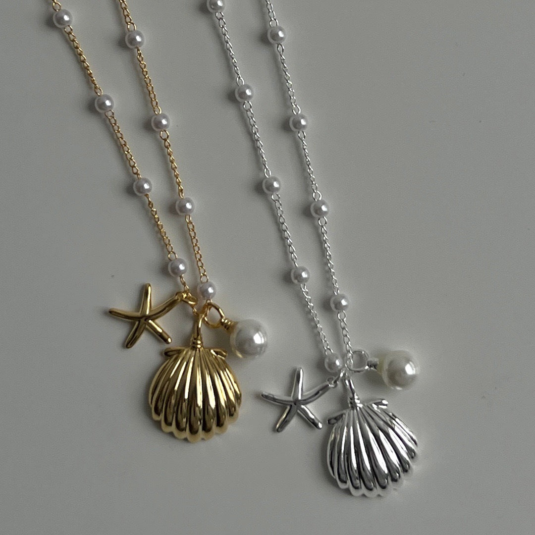 Seaside Seaside Vintage Pearl Conch Necklace