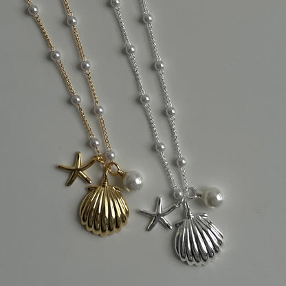 Seaside Seaside Vintage Pearl Conch Necklace